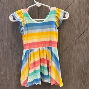 Macaron and Me Colorful Striped Baby Girl Bamboo Dress